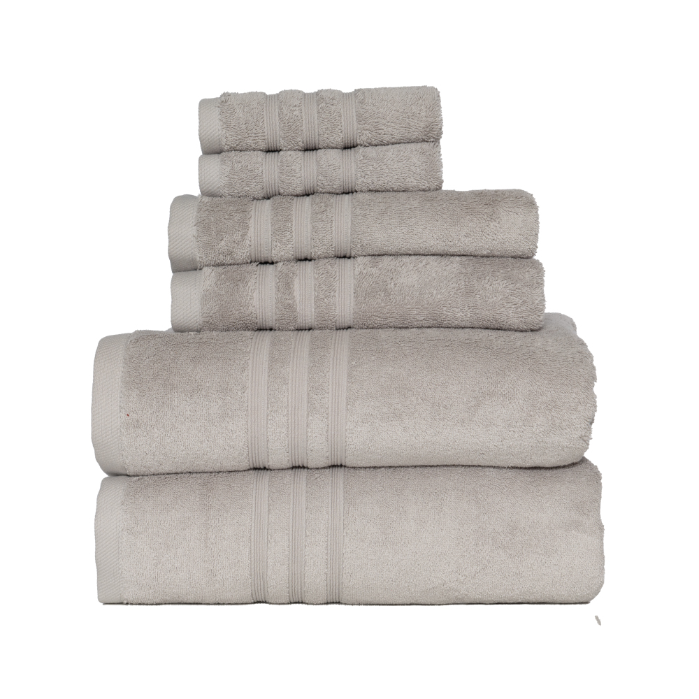 6 Piece Gray Towel Set