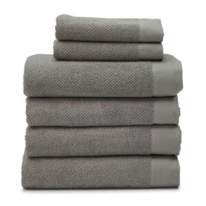 Textured Gray 6-Piece College Towel Set with 4 Bath Towels
