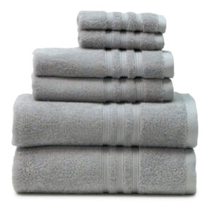 SoftTouch Gray 6-Piece College Towel Set