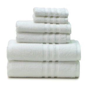 SoftTouch White 6-Piece College Towel Set