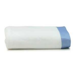 Deluxe College Bath Towel in White with Blue Trim