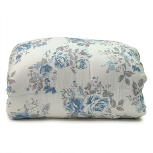 Willow Floral – Blue Mist Twin XL College Comforter with Classic Square Quilting