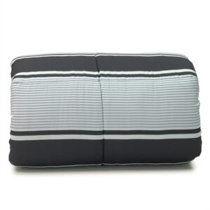 Carter Stripe – Slate & Charcoal Twin XL College Comforter with Classic Square Quilting