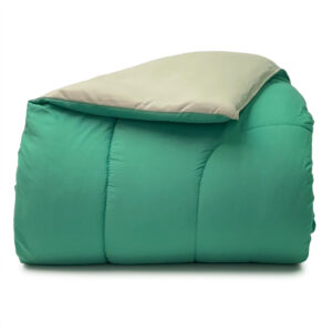 Emerald and Sand Twin XL College Comforter with Modern Channel Quilting