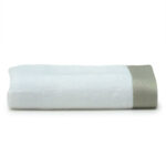 Deluxe College Hand Towel with Taupe Trim