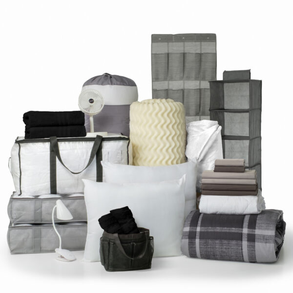 PKG_HME_PDBK-Black-Towels-White-blanket Black Plaid Feels Like Home Pack
