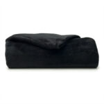 College Black Micro Plush Blanket for Students – Soft Twin XL Campus Bedding Layer