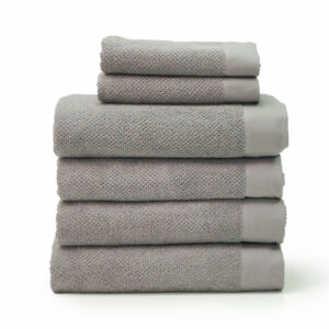 Textured Gray 6-Piece College Towel Set with 4 Bath Towels