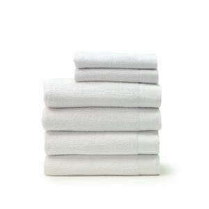 Textured White 6-Piece College Towel Set with 4 Bath Towels