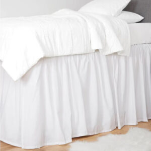 White Twin XL College Bed Skirt for Lifted Beds