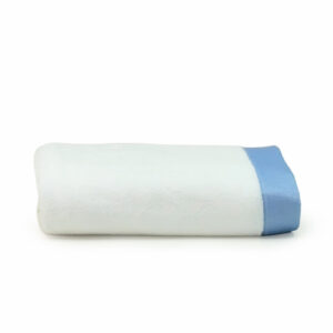Deluxe College Bath Towel in White with Blue Trim