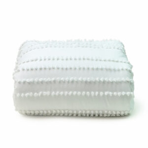 White Twin XL College Pom Comforter for Campus Living