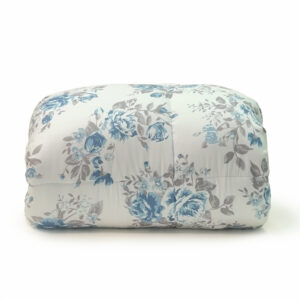 Willow Floral – Blue Mist Twin XL College Comforter with Classic Square Quilting