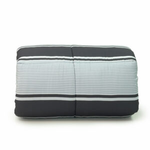 Carter Stripe – Slate & Charcoal Twin XL College Comforter with Classic Square Quilting
